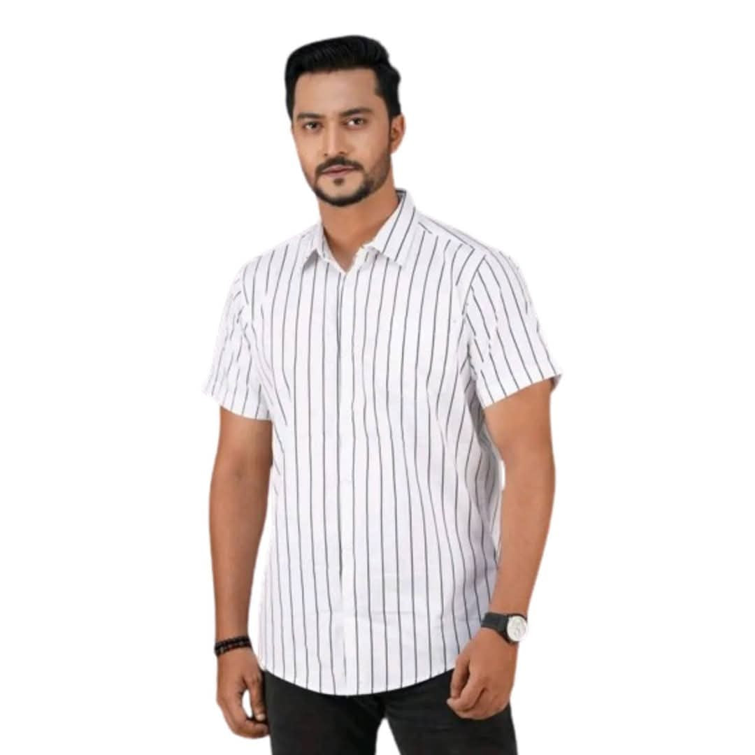 Half Sleeve Stripe Shirt-8