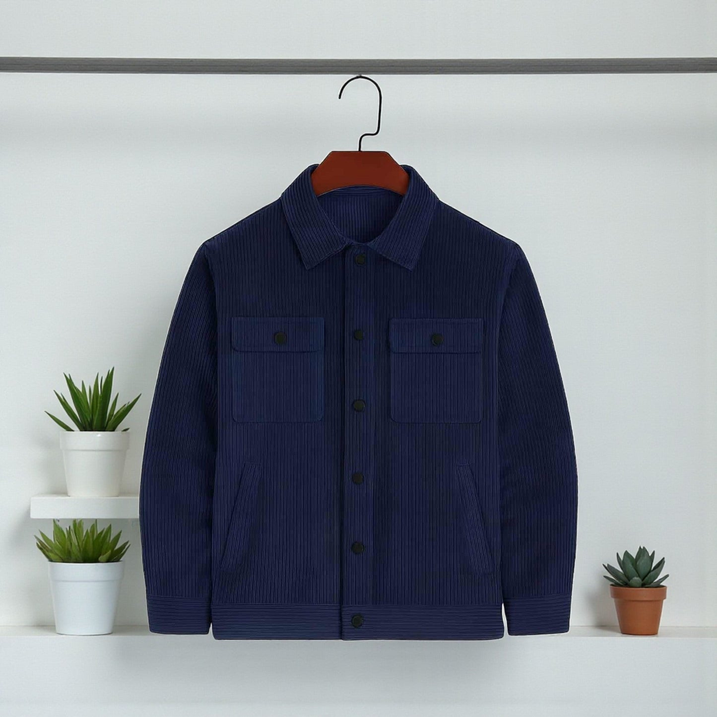 Men's Corduroy Light Weight Jackets - Navy Blue