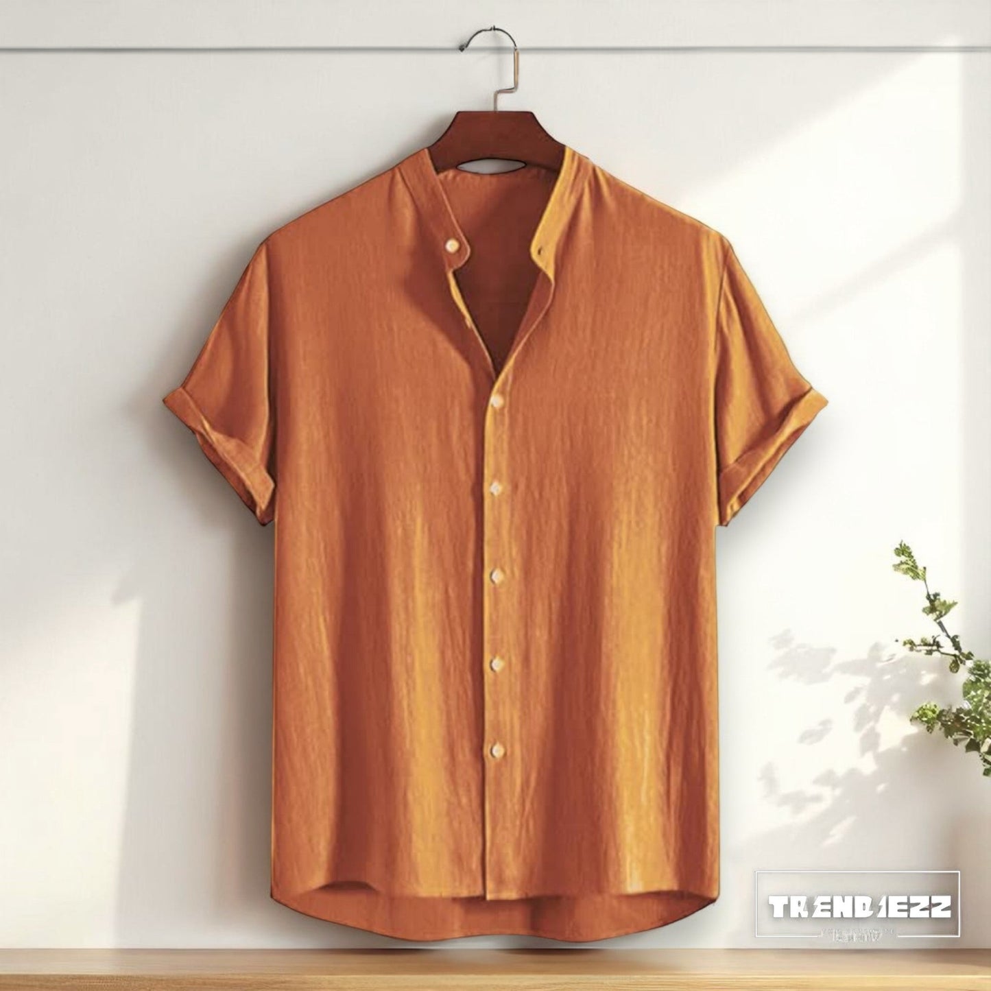 Band collar Mustard color shirt
