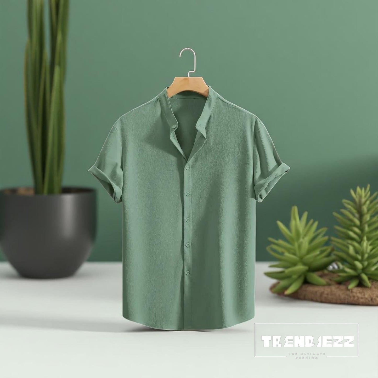 Swich Cotton Half Sleeve Shirt- Sea Green