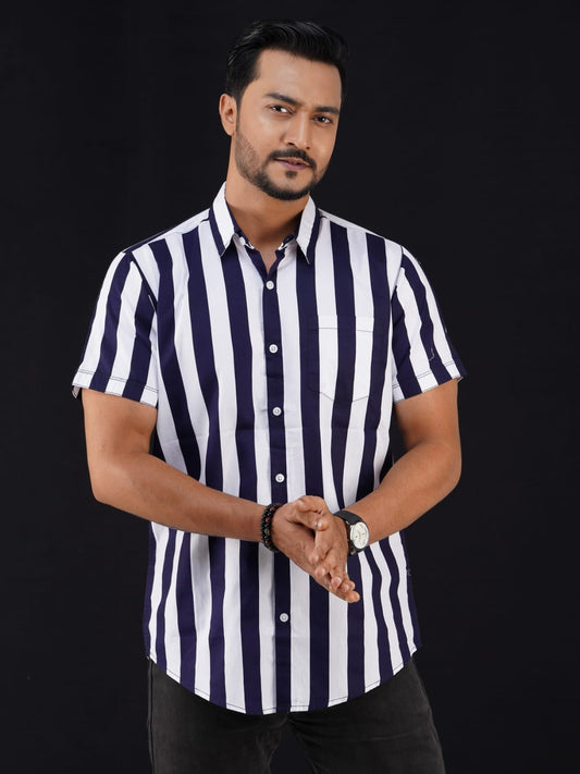 Half Sleeve Stripe Shirt-4