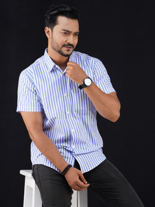 Half Sleeve Stripe Shirt-6