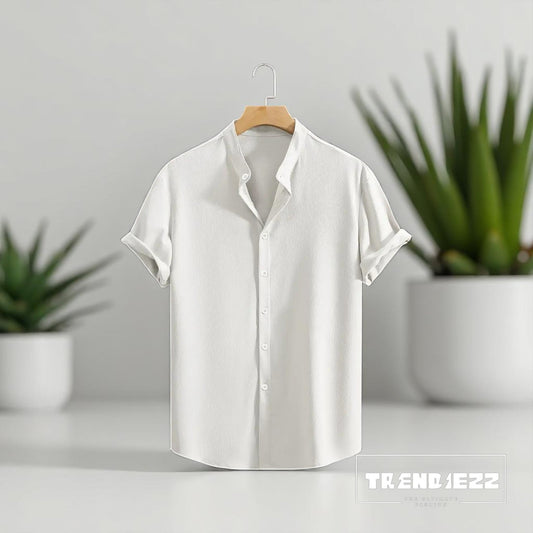 Swich Cotton Half Sleeve Shirt-White