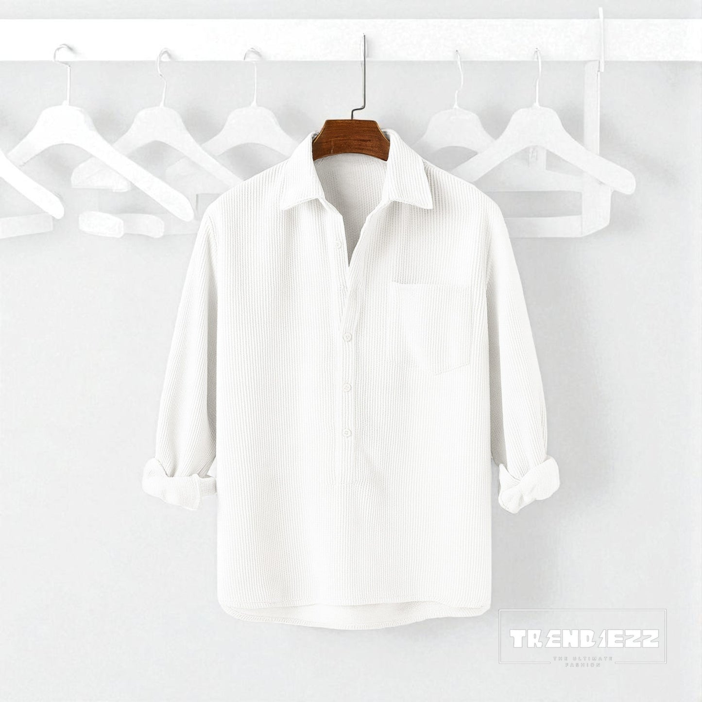 Luxury Full Sleeve Cord Katua - White