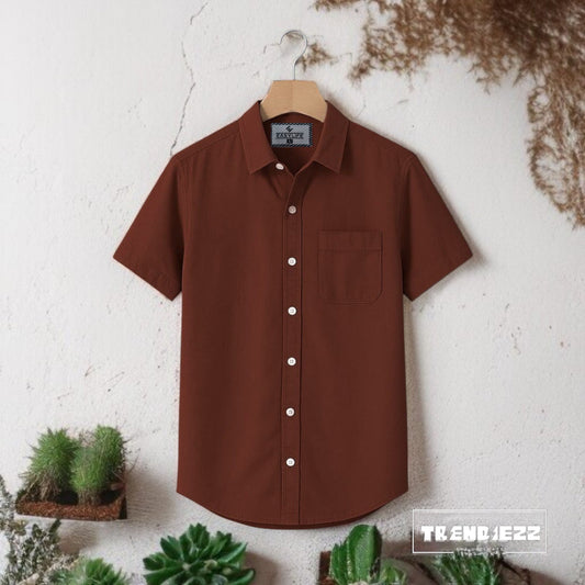 Half Sleeve Cotton Shirt-Mortum