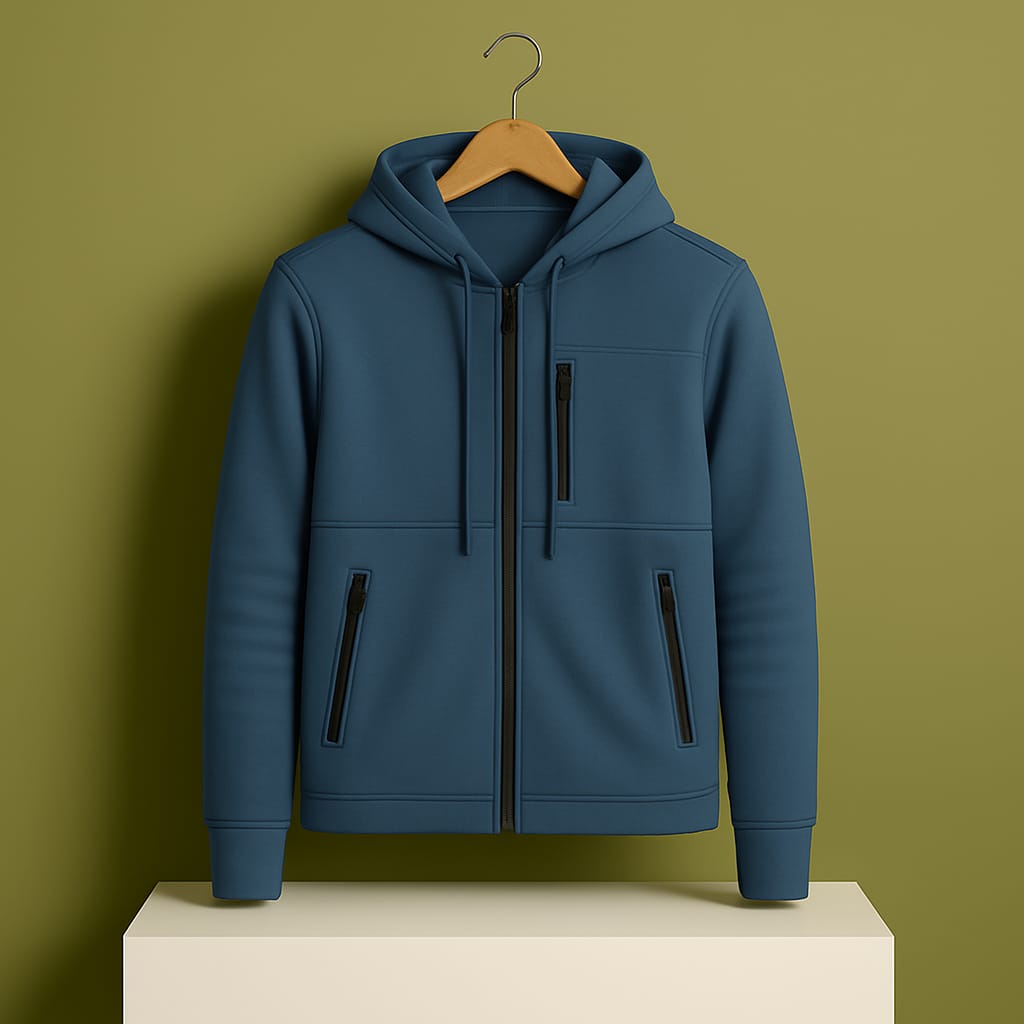 Men's Arms Full Zip Hooded Jacket - Sky Blue