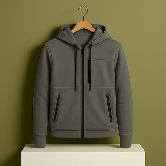 Men's Arms Full Zip Hooded Jacket - Light Ash