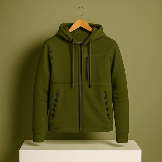 Men's Arms Full Zip Hooded Jacket - Olive