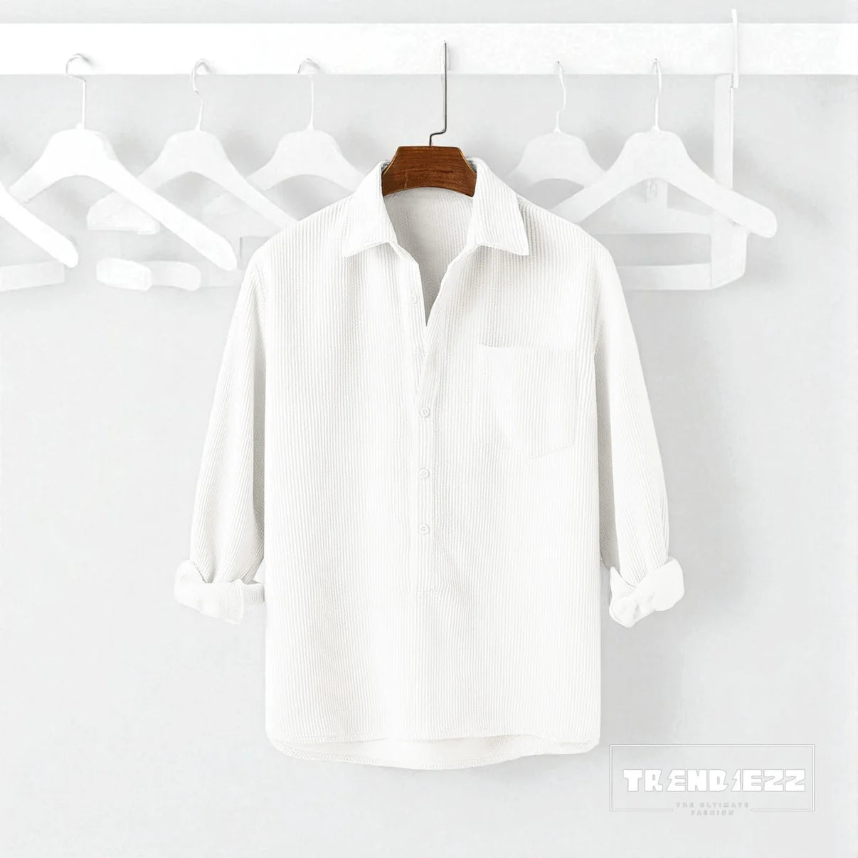 Luxury Full Sleeve Cord Katua - White