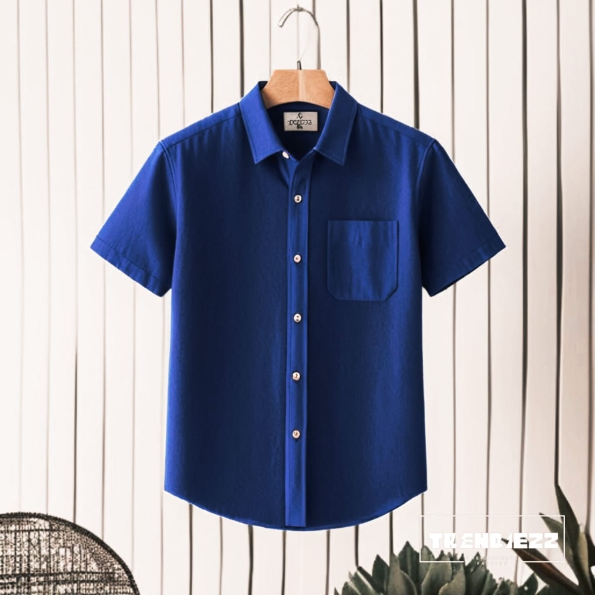 Half Sleeve Cotton Shirt-Navy Blue
